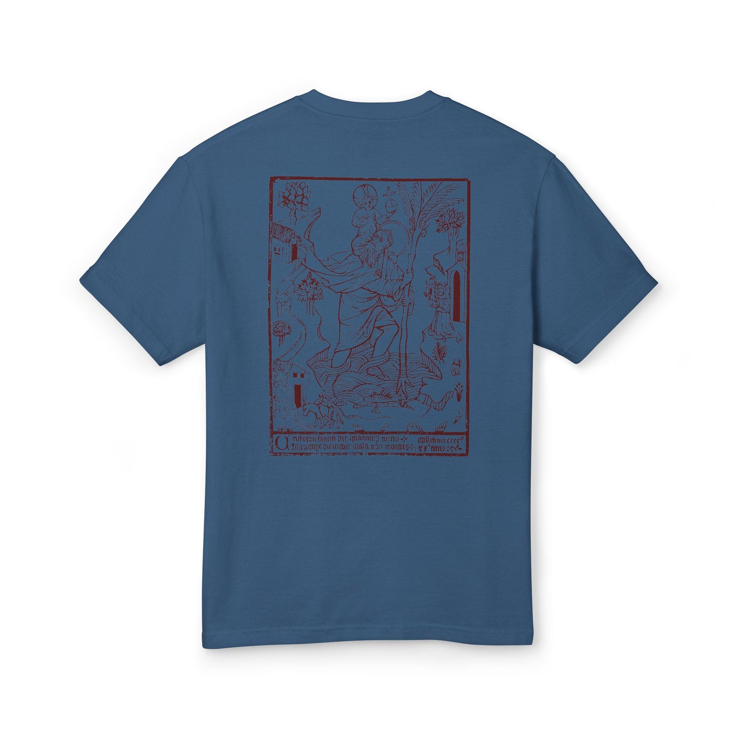 St. Christopher – Protector of Travelers Woodcut T-Shirt