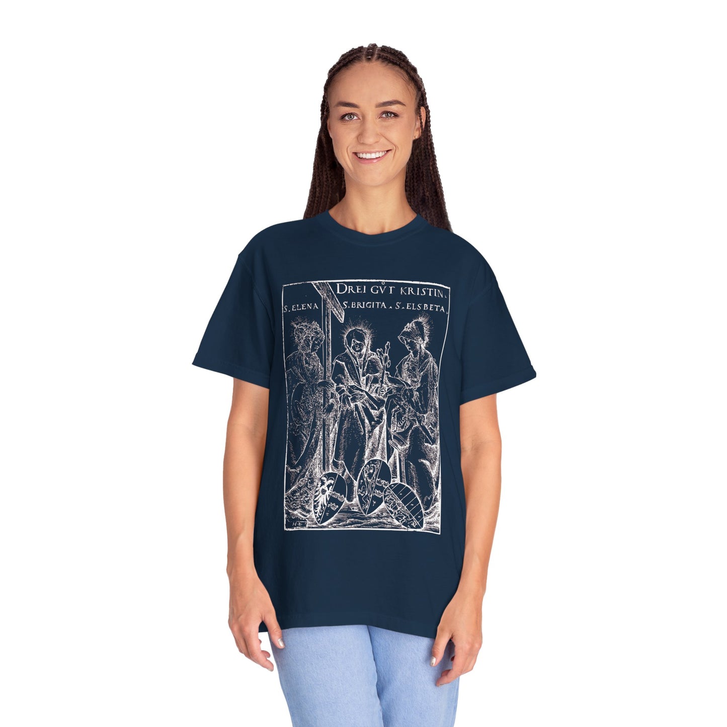 St. Helena | St. Bridgit | St. Elisabeth Woodcut Print T-Shirt