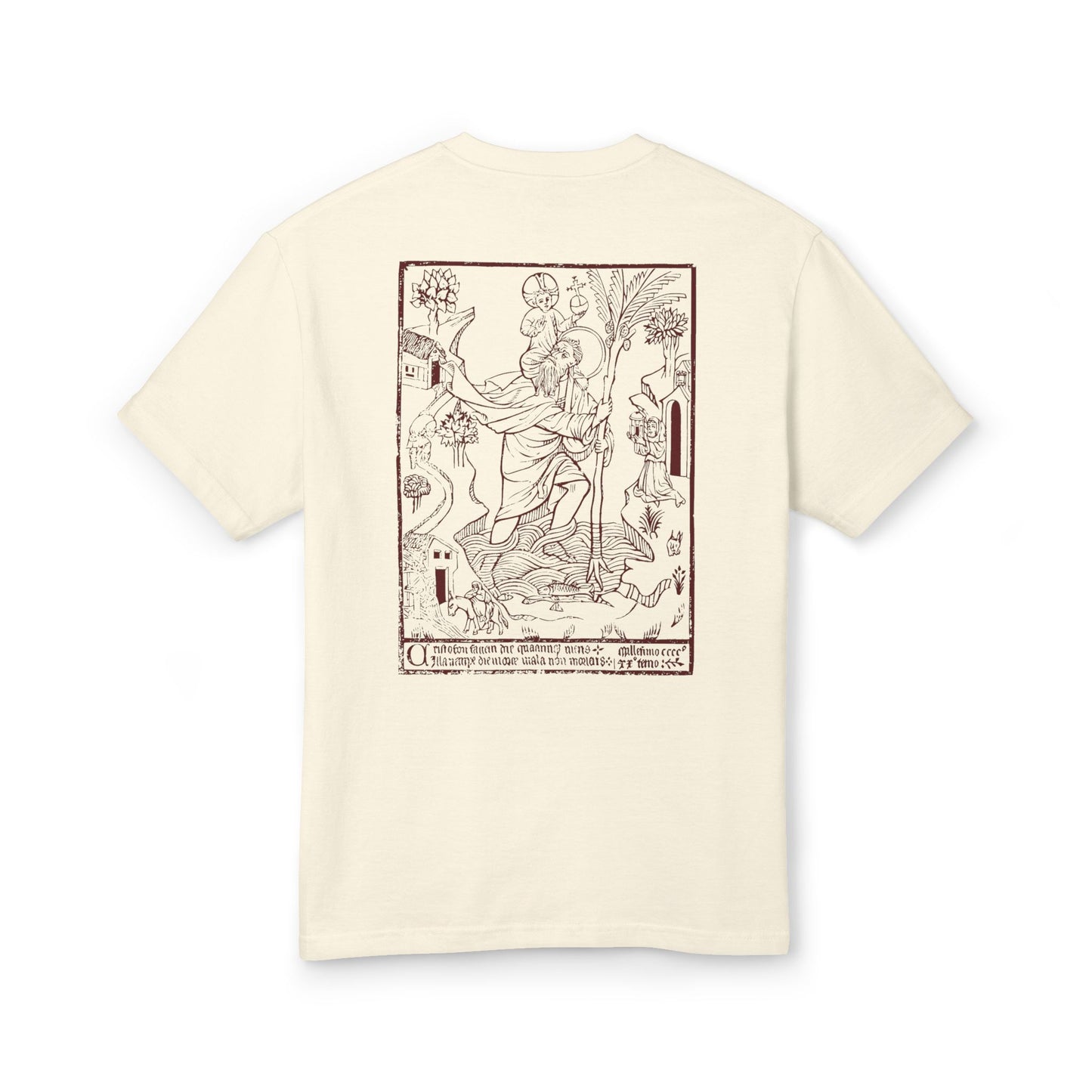 St. Christopher – Protector of Travelers Woodcut T-Shirt