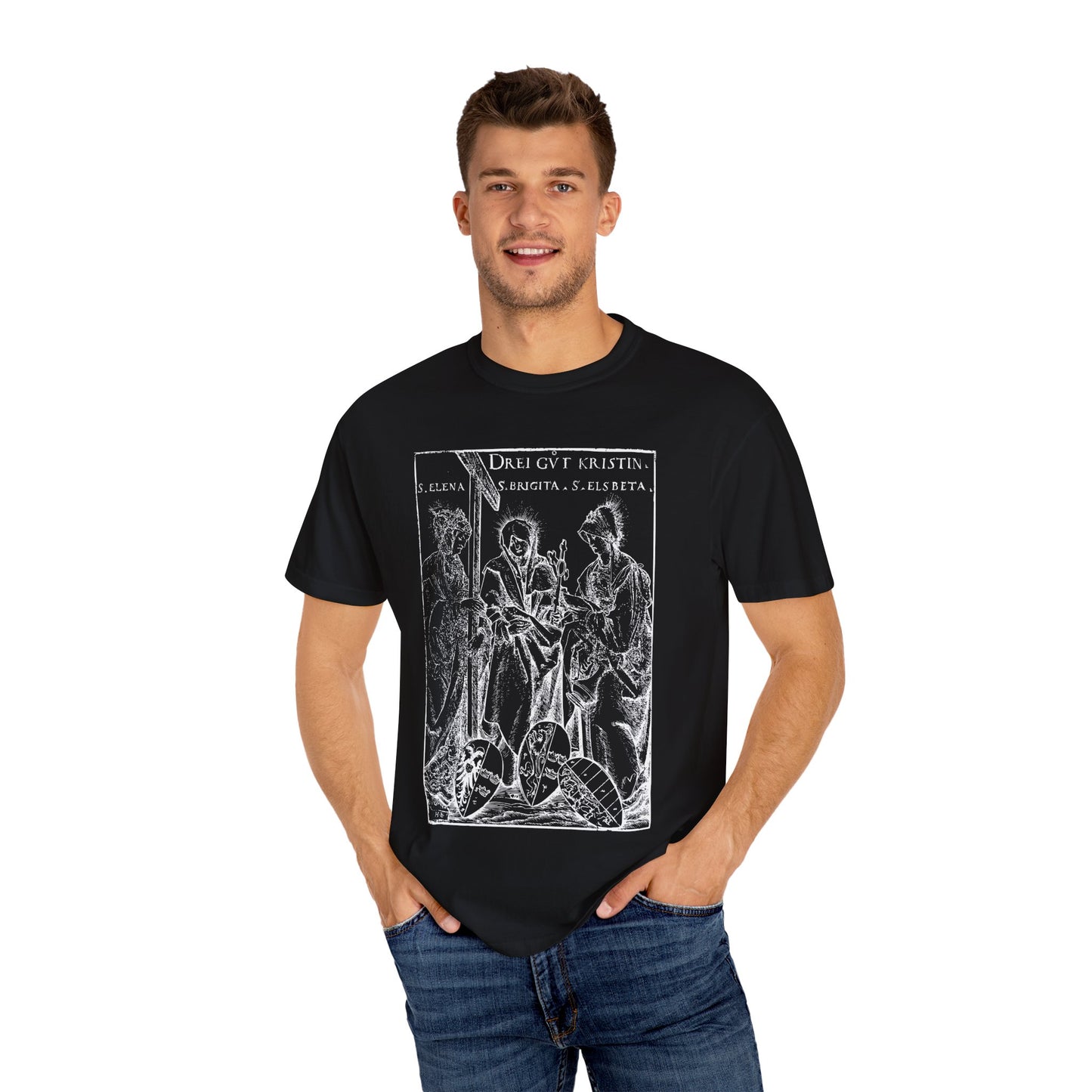 St. Helena | St. Bridgit | St. Elisabeth Woodcut Print T-Shirt