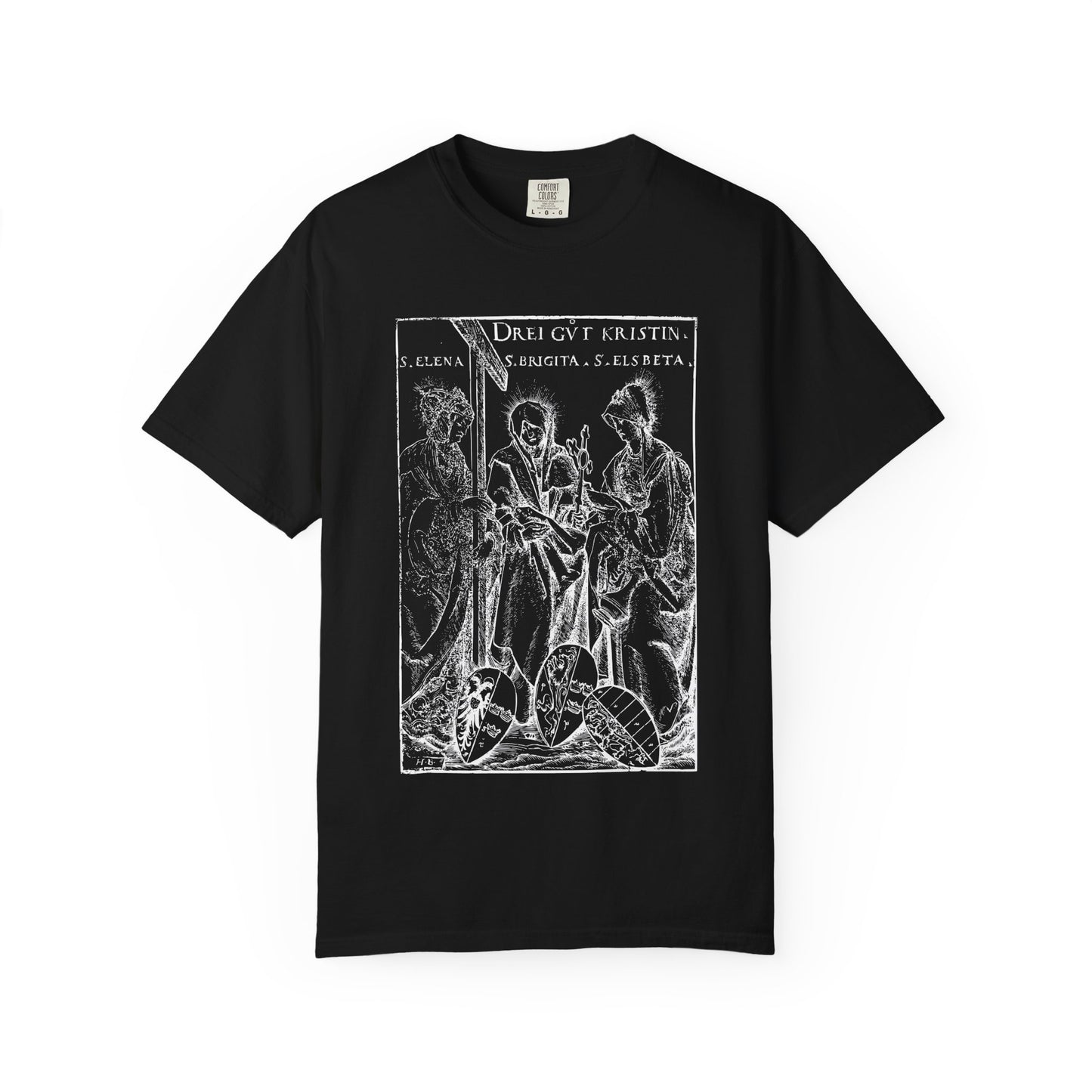 St. Helena | St. Bridgit | St. Elisabeth Woodcut Print T-Shirt