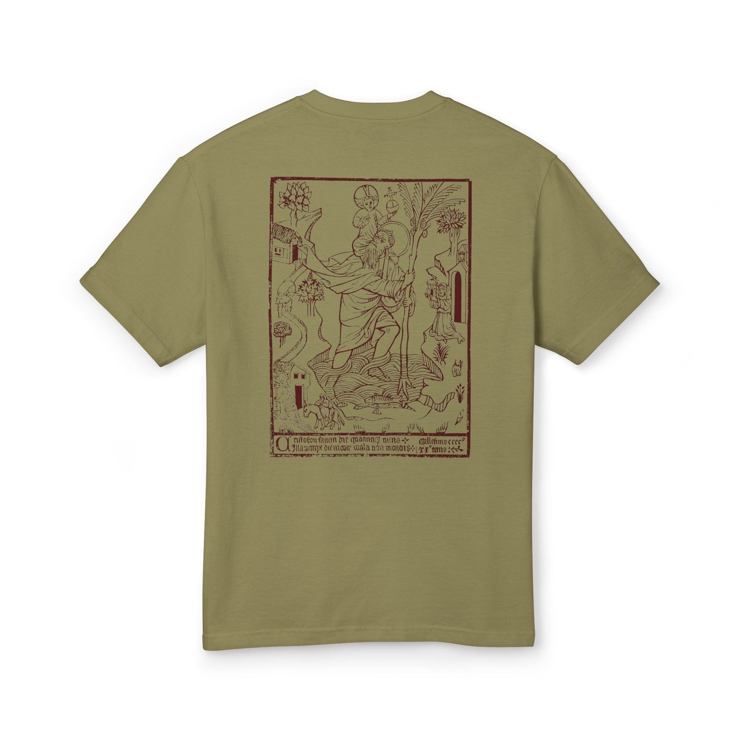 St. Christopher – Protector of Travelers Woodcut T-Shirt
