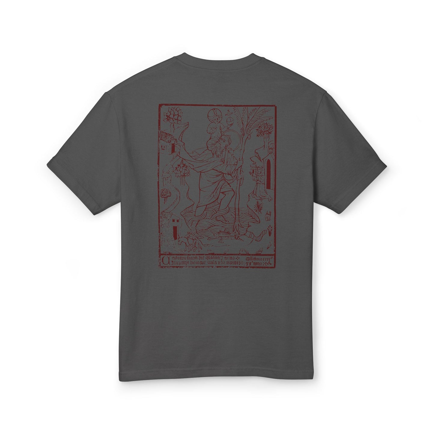 St. Christopher – Protector of Travelers Woodcut T-Shirt