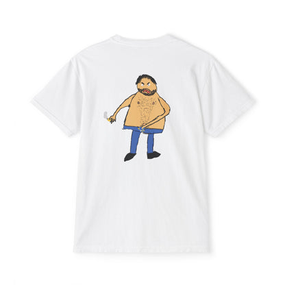 Pocket T-Shirt — Hand-Drawn Bearded Guy Graphic Tee