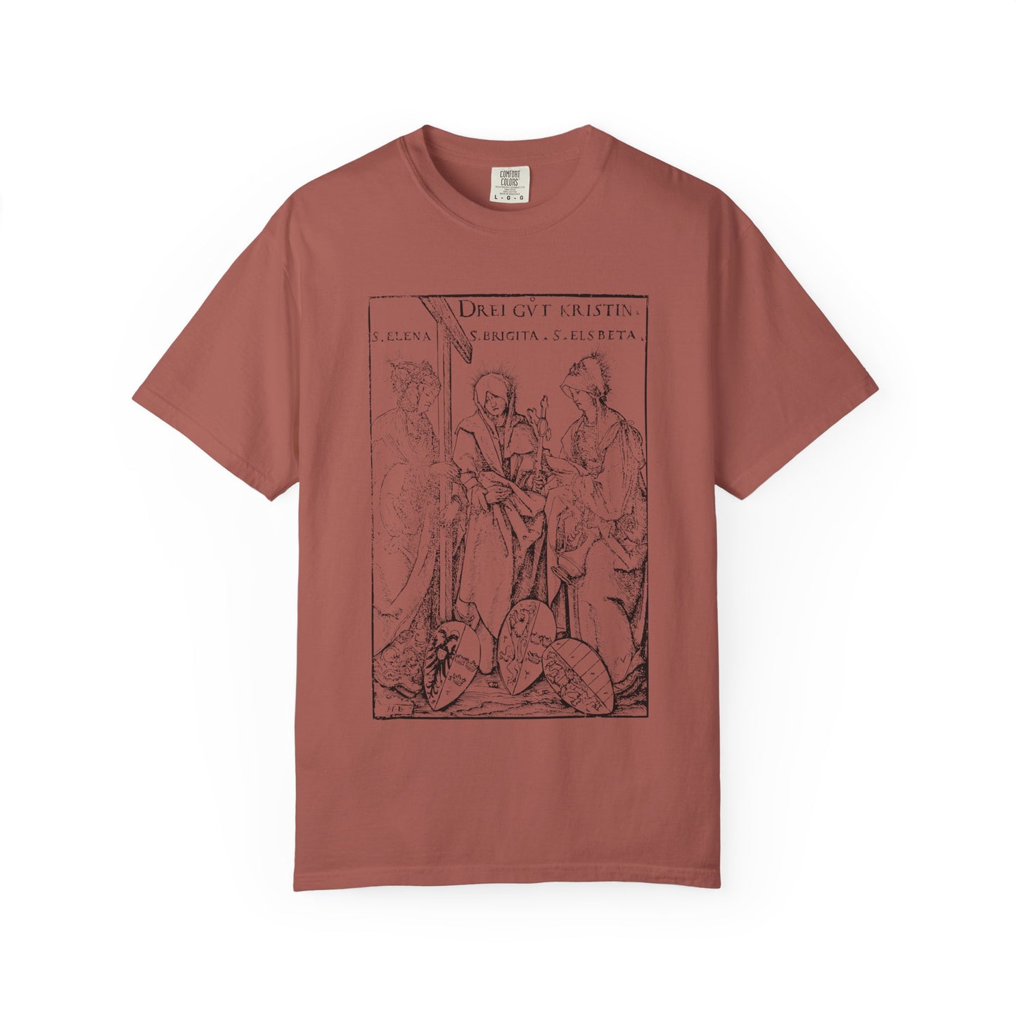 St. Helena | St. Bridgit | St. Elisabeth Woodcut Print T-Shirt