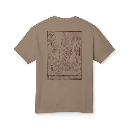 St. Christopher – Protector of Travelers Woodcut T-Shirt