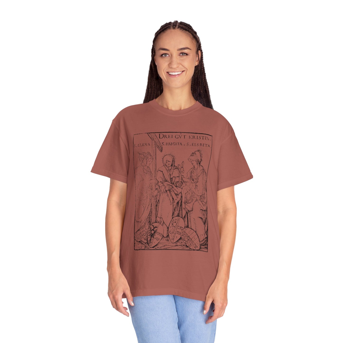 St. Helena | St. Bridgit | St. Elisabeth Woodcut Print T-Shirt
